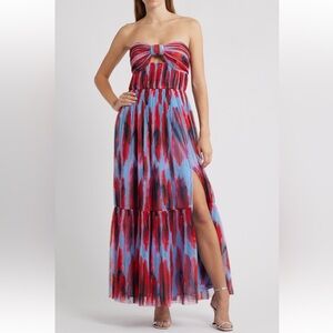 Hutch Bow Front Strapless Maxi Dress